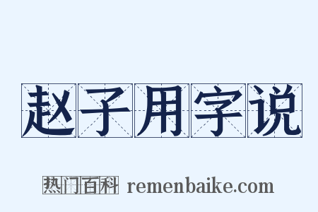 赵子用字说是什么意思的图片
